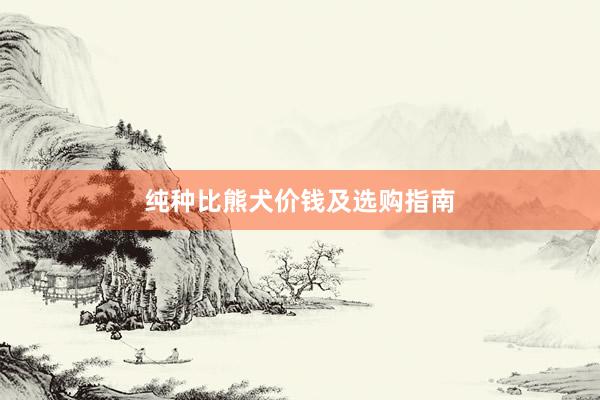 纯种比熊犬价钱及选购指南